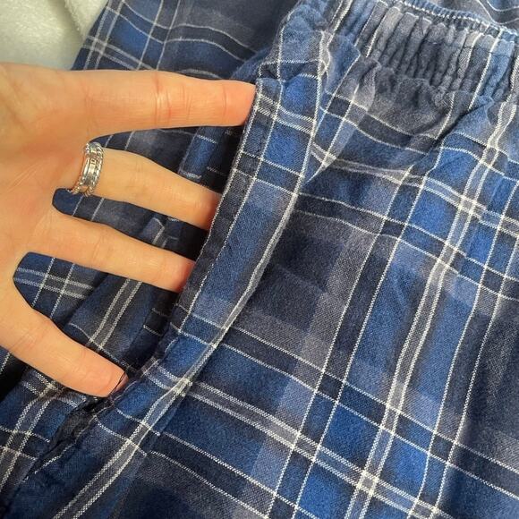 MERONA Blue Sleep lounge Plaid Pant Elastic Waist Medium Straight Leg - Picture 4 of 4